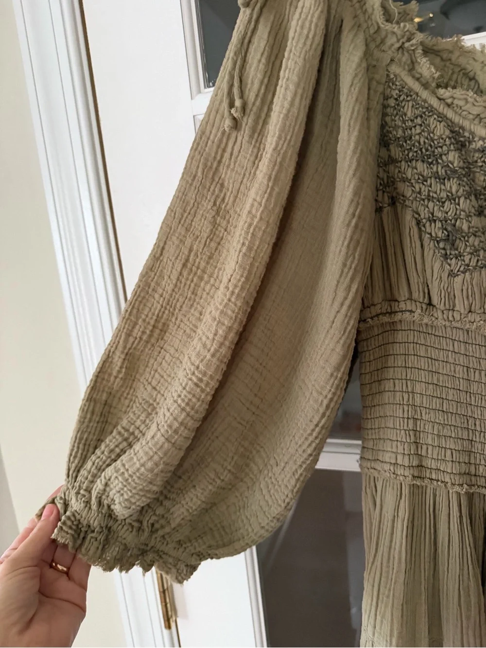 Free People Toledo Midi Dress - Size M - green - Off The Shoulder